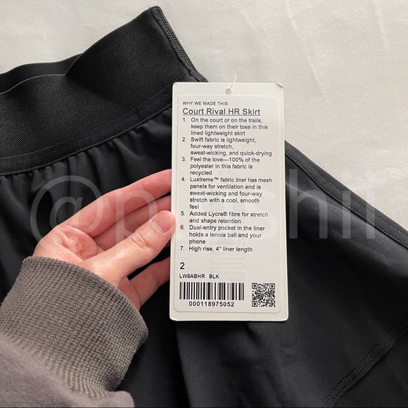 NWT Lululemon *Regular* Court Rival HR Skirt Size 0 & Size 2 - Picture 8 of 8
